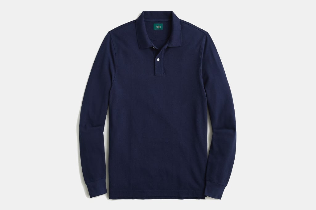 J.Crew Long-Sleeve Classic Piqué Polo Shirt