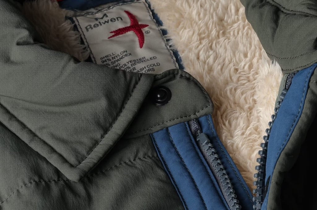 Relwen Quilted Superfleece Jacket Closeup