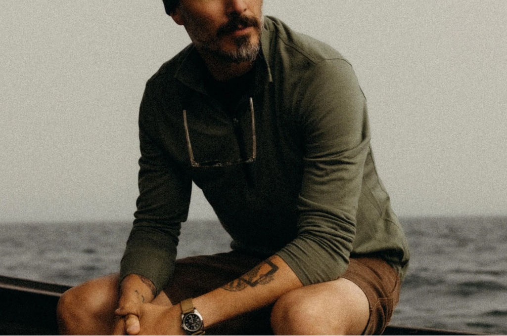 Taylor Stitch Ridgeline Merino Half Zip Lifestyle