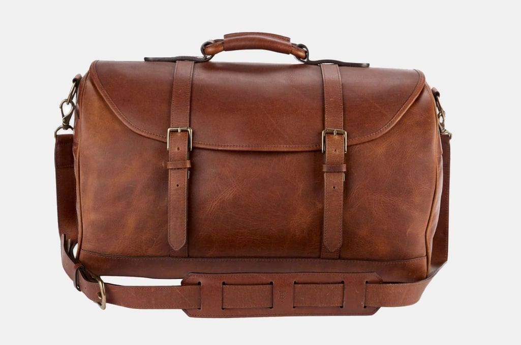 Tom Beckbe Leather Weekender Duffel Bag